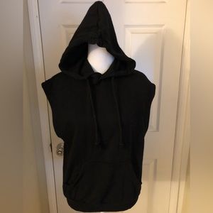 Sleeveless hoodie no lining black size XS new never worn